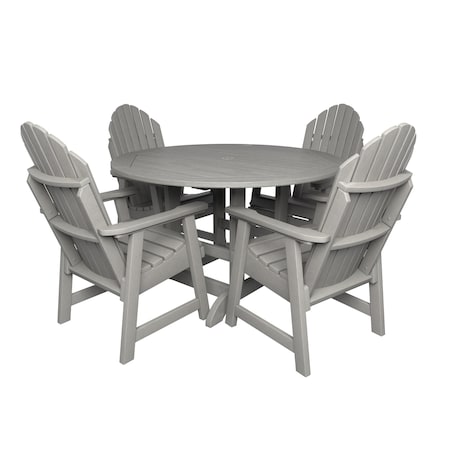 Highwood Usa Hamilton 5pc Round Outdoor Patio Furniture Dining Set AD-DNA48-HGR
